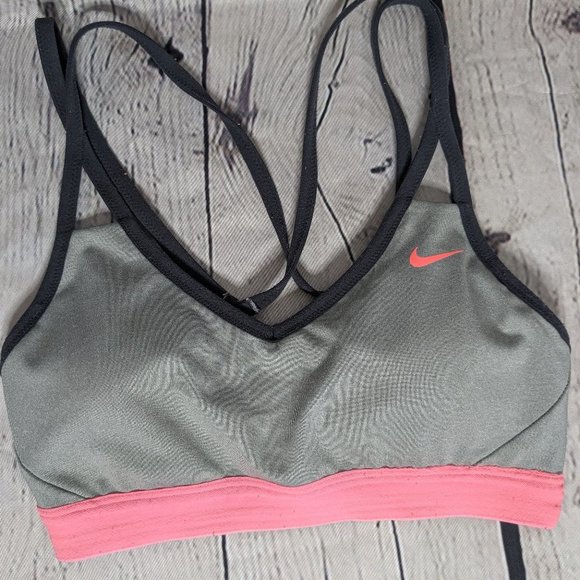 Nike Other - Nike Dri-Fit Strappy Back Sports Bra Gray Pink